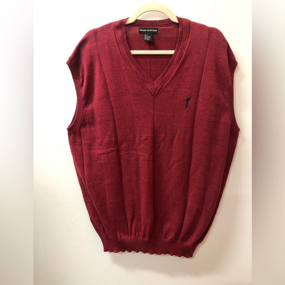 Fairway outfitters Mens golf cotton knit V-neck pullover sweater vest size large